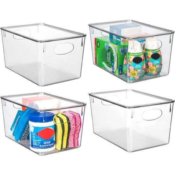 Plastic Storage Bins With lids – Perfect Pantry Organization and Storage - Picture 1 of 7